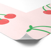 Retro Kersen Fruit Patroon Esthetische Kinderkamer Poster (Hoek)