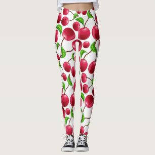 Retro Kersen Kersenprint Leggings Yoga Broek