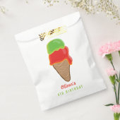 Retro Kersen & Lime Ijsje Verjaardag Kind Bedankzakje (Gezegeld)