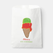 Retro Kersen & Lime Ijsje Verjaardag Kind Bedankzakje (Voorkant)