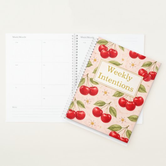 Retro Kersen Planner - Wekelijkse Intenties (Display)