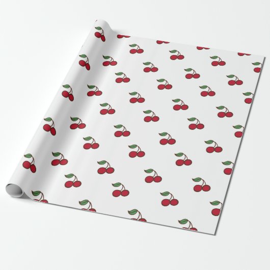 Retro Kersen Vakantie All Gelegenheid Inpakpapier (Uitgerold)
