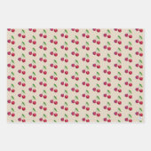 Retro Kersen Verpakking Mooie Taupe Kerstmis Inpakpapier Vel (Voorkant 2)