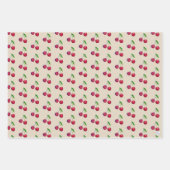 Retro Kersen Verpakking Mooie Taupe Kerstmis Inpakpapier Vel (Voorkant)