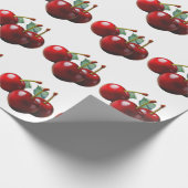 Retro kersen vers geplukt cadeaupapier (Hoek)
