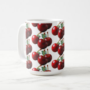 Retro kersen vers geplukt koffiemok