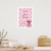 Retro Kersencocktail Verjaardagsfeest Welkomstbord Poster (Keuken)