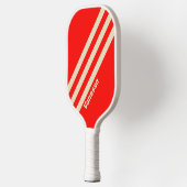 Retro Kersendrie Strepen met Naam Pickleball Paddle (Links)