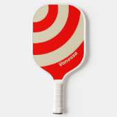Retro Kersendriecirkelstreep met Naam Pickleball Paddle (Achterkant)