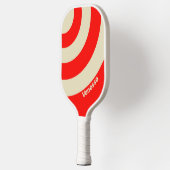 Retro Kersendriecirkelstreep met Naam Pickleball Paddle (Links)
