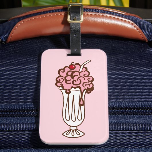Retro Kersenfrisdrank Bagagetailie Bagagelabel (Voorkant Insitu 2)