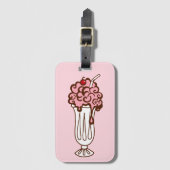 Retro Kersenfrisdrank Bagagetailie Bagagelabel (Voorkant (verticaal))