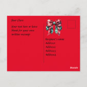 Retro Kerst 1950s pin-up meisje - holly bessen Briefkaart (Achterkant)