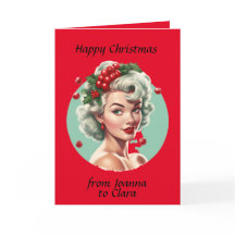 Retro Kerst 1950s pin-up meisje - holly bessen