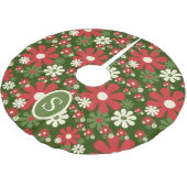 Retro kerst 60s 70s Floral met Initiaal Kerstboom Rok (Gekanteld)