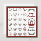 RETRO KERST ADVENT 2023 FEESTDAGENKAART (Voorkant / Achterkant)