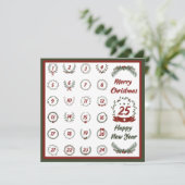 RETRO KERST ADVENT 2023 FEESTDAGENKAART (Staand voorkant)