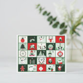 RETRO KERST ADVENT 2023 FEESTDAGENKAART (Staand voorkant)