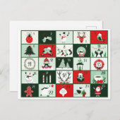 RETRO KERST ADVENT 2023 FEESTDAGENKAART (Voorkant / Achterkant)