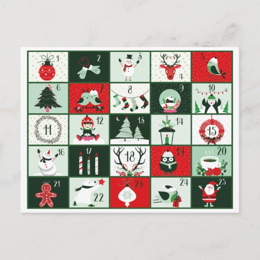 RETRO KERST ADVENT 2023 FEESTDAGENKAART (Voorkant)