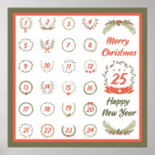 RETRO KERST ADVENTKALENDER 2023 POSTER (Voorkant)