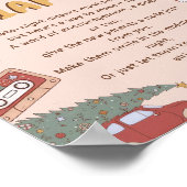 Retro Kerst Baby shower Late Night Luiers Poster (Hoek)