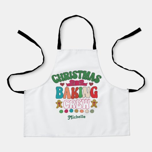 Retro Kerst Bakploeg Kinderen Schort (Voorkant)
