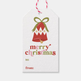 Retro Kerst Bell Fill-in Gift Labels Cadeaulabel