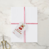 Retro Kerst Bell Fill-in Gift Labels Cadeaulabel (Met Touw)