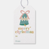 Retro Kerst Bell Fill-in Gift Labels Cadeaulabel (Voorkant)