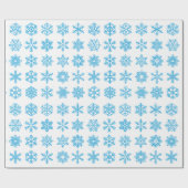 Retro Kerst Blauw Sneeuwvlokken  Cadeaupapier (Vlak)