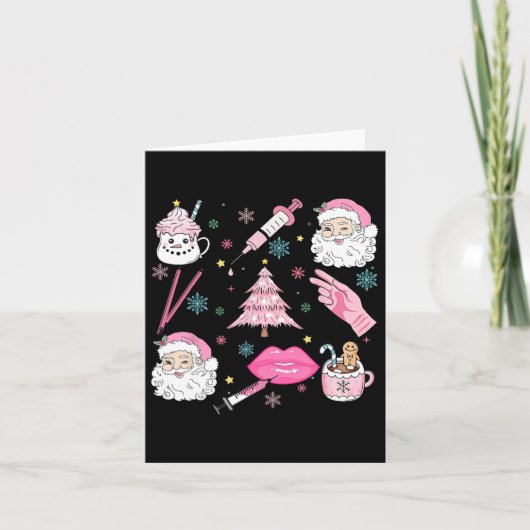 Retro Kerst Botox Dealer Esthetische Verpleegster  Kaart (Voorkant)