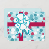 Retro Kerst Bow Kaart (Voorkant / Achterkant)