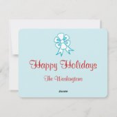 Retro Kerst Bow Kaart (Achterkant)