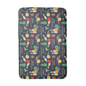 Retro kerst bowling patroon badmat (Voorkant Verticaal)