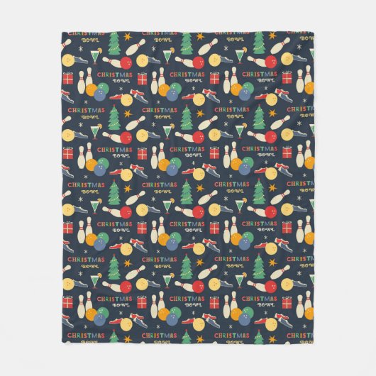 Retro kerst bowling patroon fleece deken (Voorkant)