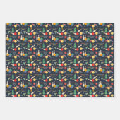 Retro kerst bowling patroon inpakpapier vel (Voorkant 2)