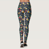 Retro kerst bowling patroon leggings (Achterkant)