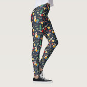 Retro kerst bowling patroon leggings (Rechts)