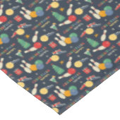 Retro kerst bowling patroon tafelkleed (Gekanteld)