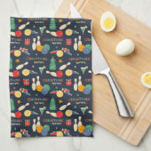 Retro kerst bowling patroon theedoek (Quarter Fold)