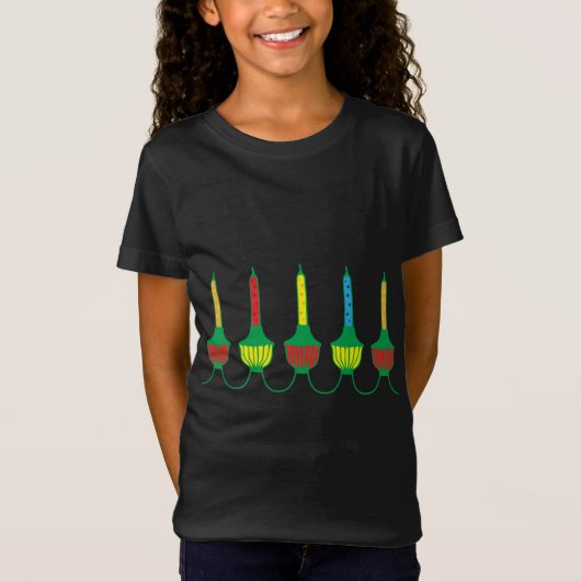 Retro Kerst Bubble Lights Gift T-shirt (Voorkant)