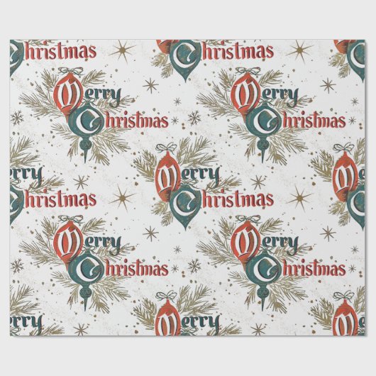 Retro kerst cadeaupapier (Vlak)