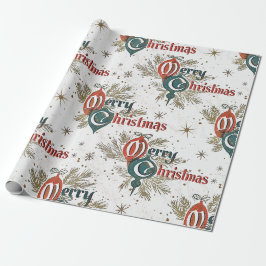 Retro kerst cadeaupapier