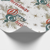 Retro  kerst cadeaupapier (Hoek)