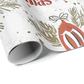 Retro  kerst cadeaupapier (Rol Hoek)