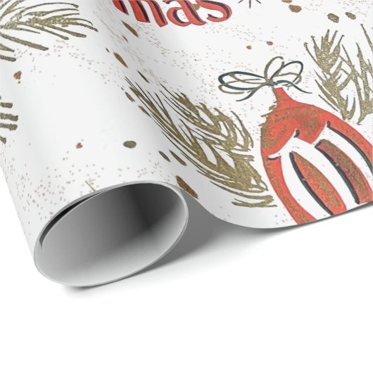 Retro  kerst cadeaupapier (Rol Hoek)