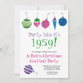 Retro Kerst Cocktail Party Plezier Vintage Vakanti Kaart (Voorkant)