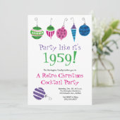 Retro Kerst Cocktail Party Plezier Vintage Vakanti Kaart (Staand voorkant)