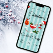 Retro Kerst Cocktailparty Kaart
